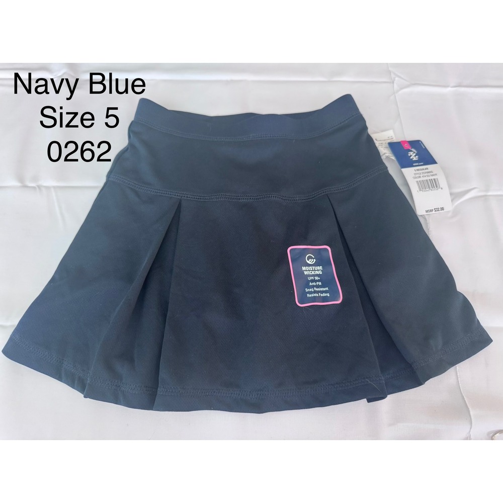 IZOD Girls Navy Blue Performance Skort Size 5 Pleated Athletic Skirt NWT 2CP000G